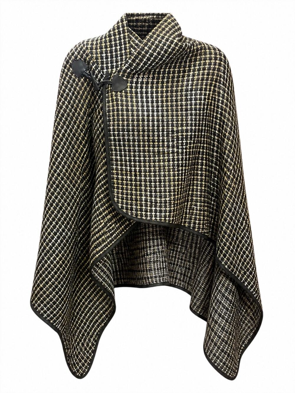 Laundry by Shelli Segal Asymmetrical Checkered Cape